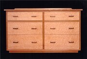Cherry & Bird's Eye Maple Chest with Patinated Copper Handles